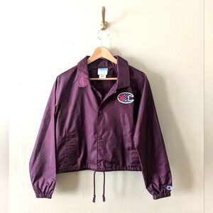 Champion Burgundy Embroidered Athletic Jacket Never Worn